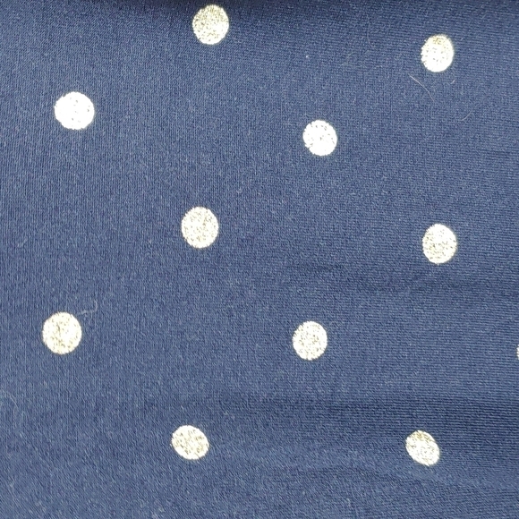 Chicos Ultimate Tee Blue and Gold Polka Dot Long Sleeve Stretch T-Shirt Size M - Picture 4 of 6